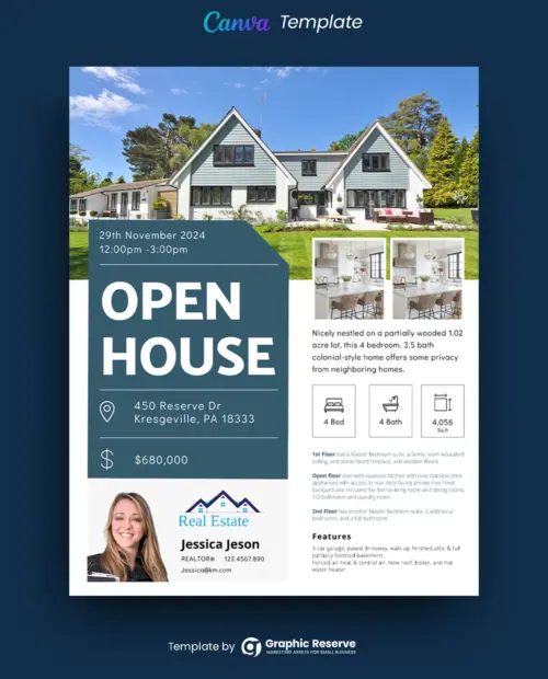 Open House Flyer Canva Template