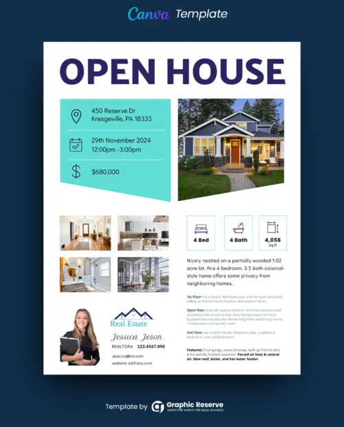 Open House Flyer Canva Template