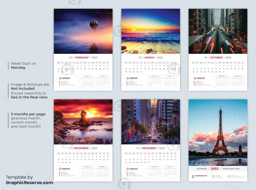 12 Page Business Wall Calendar 2023 1