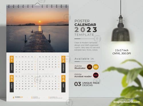 3 Page Poster Calendar 2023