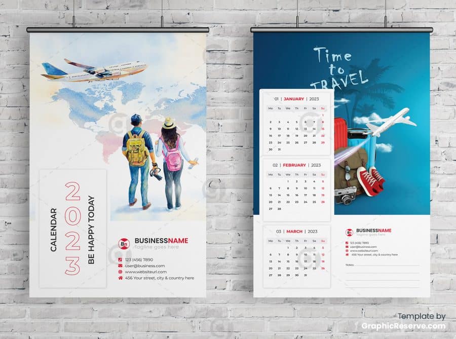 4 Page Travel Agency Calendar 2023