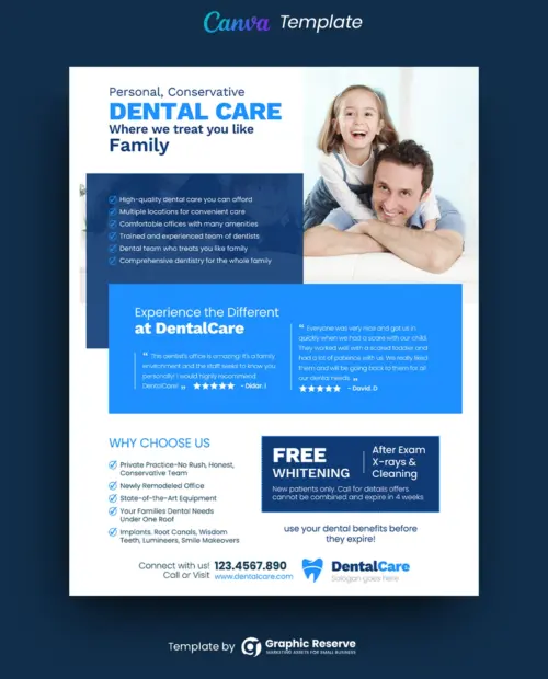 Dental Trusted Service Flyer Canva template