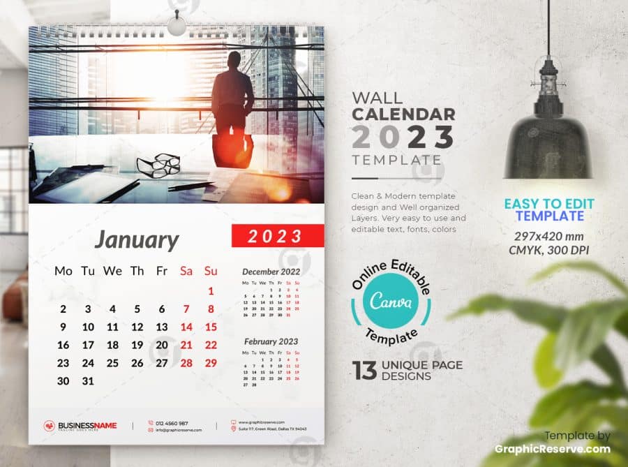Corporate Business Wall Calendar 2023