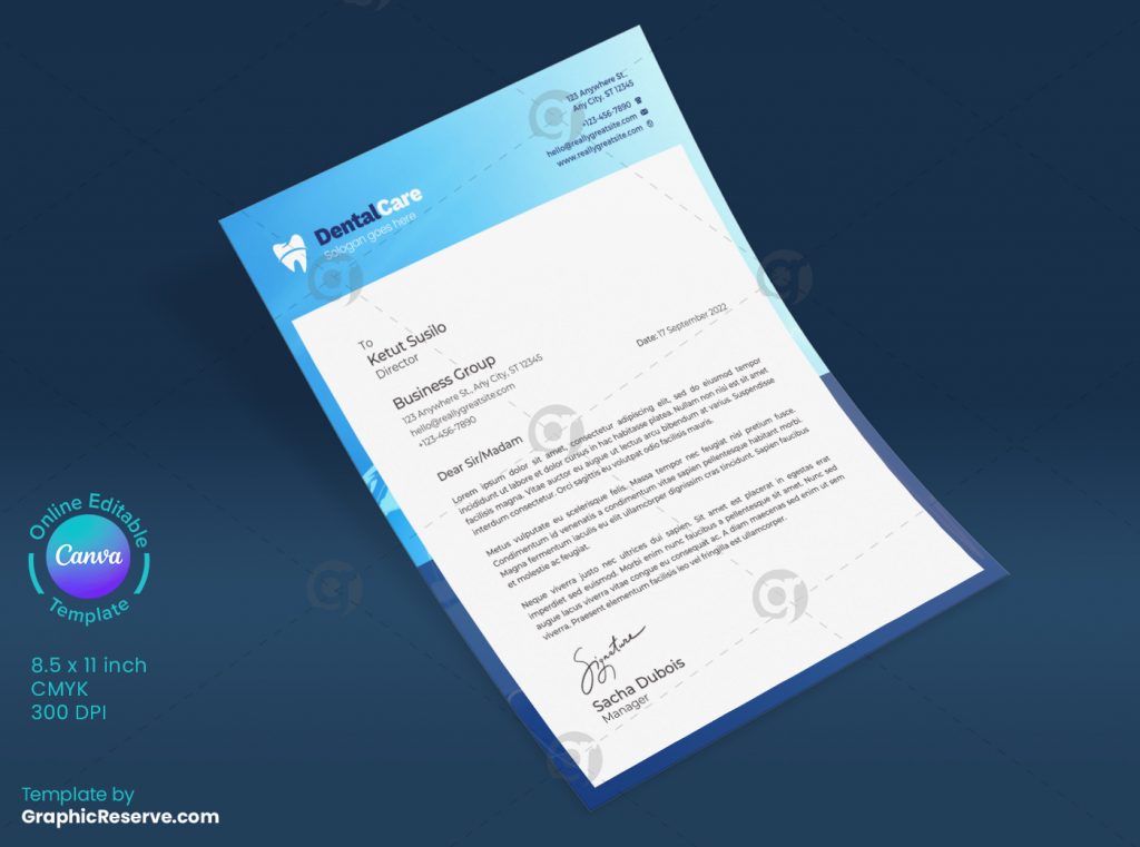 Dental Business Letterhead