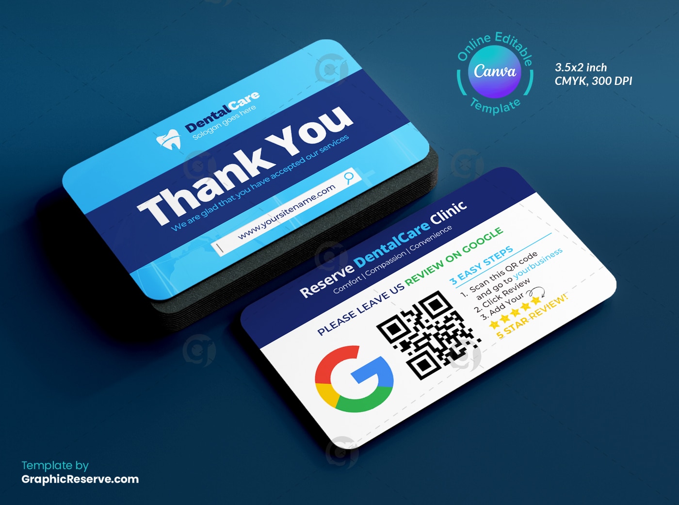 Dentistry Review Card Canva Template