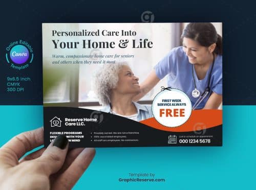 Home care caregivers direct Mail postcard design