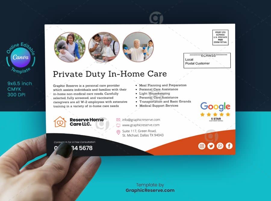 Home care direct mail postcard