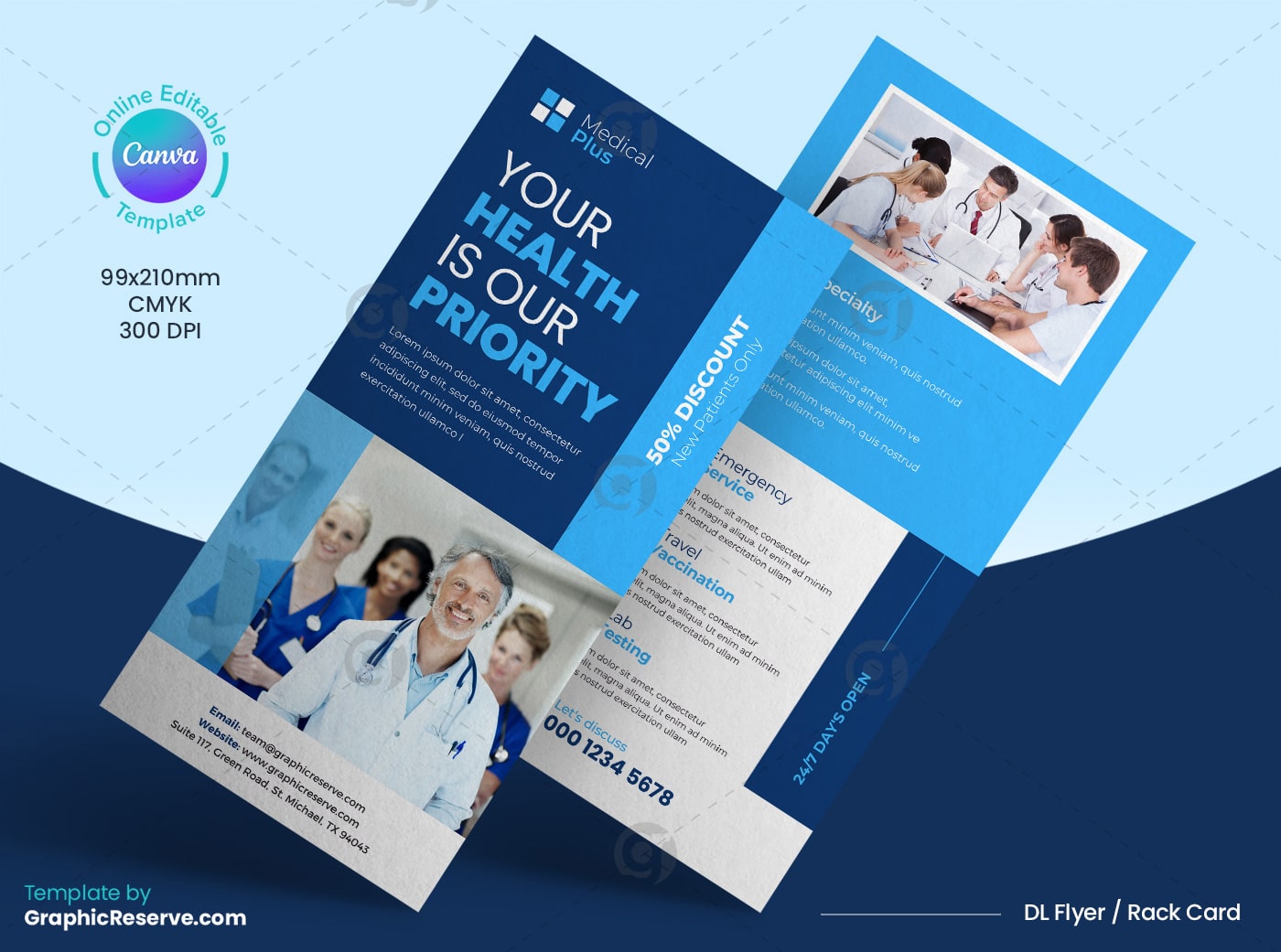 Medical DL Flyer Canva Template Graphic Reserve