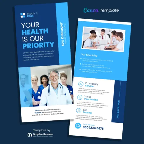 Medical Rack Card DL Flyer Canva Template