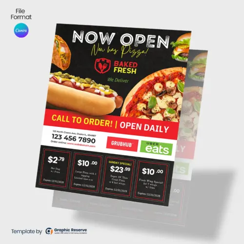 Restaurant pizza Coupon Flyer