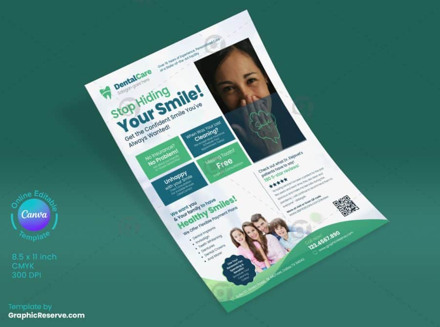 Stop hiding Smile Dentist Flyer
