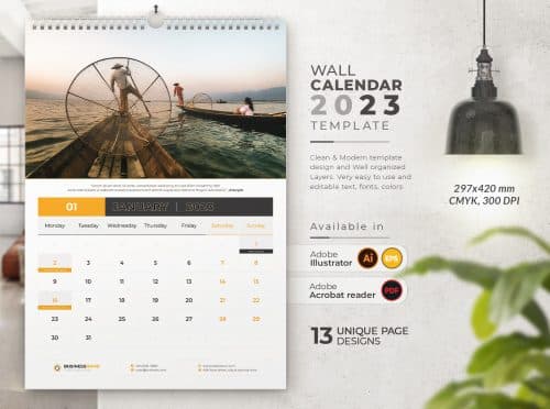 Wall Calendar 2023 template by didargds 1