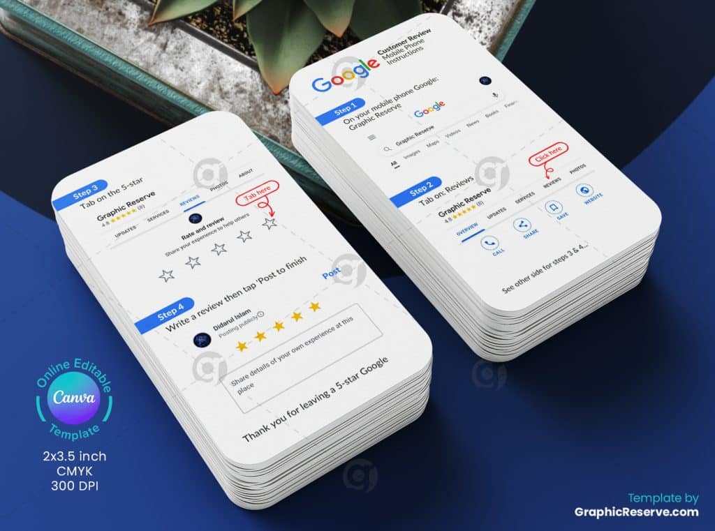 Customer Review Card Canva Template Graphic Reserve