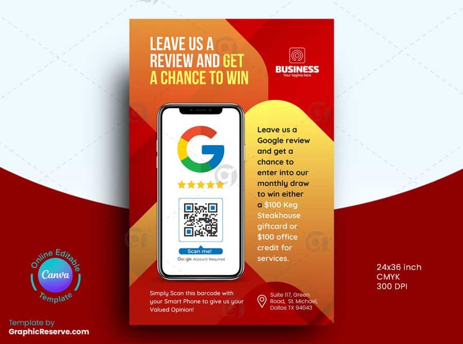 Google 5 Star Review Poster Design