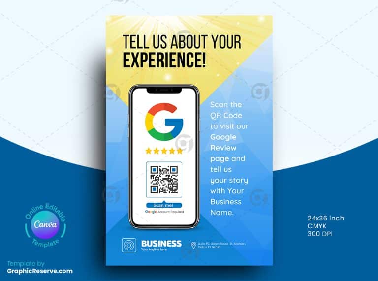 Google Review Poster Design | Canva Template