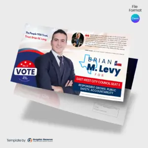 Political Mailer Postcard Template Canva Design for Campaigns
