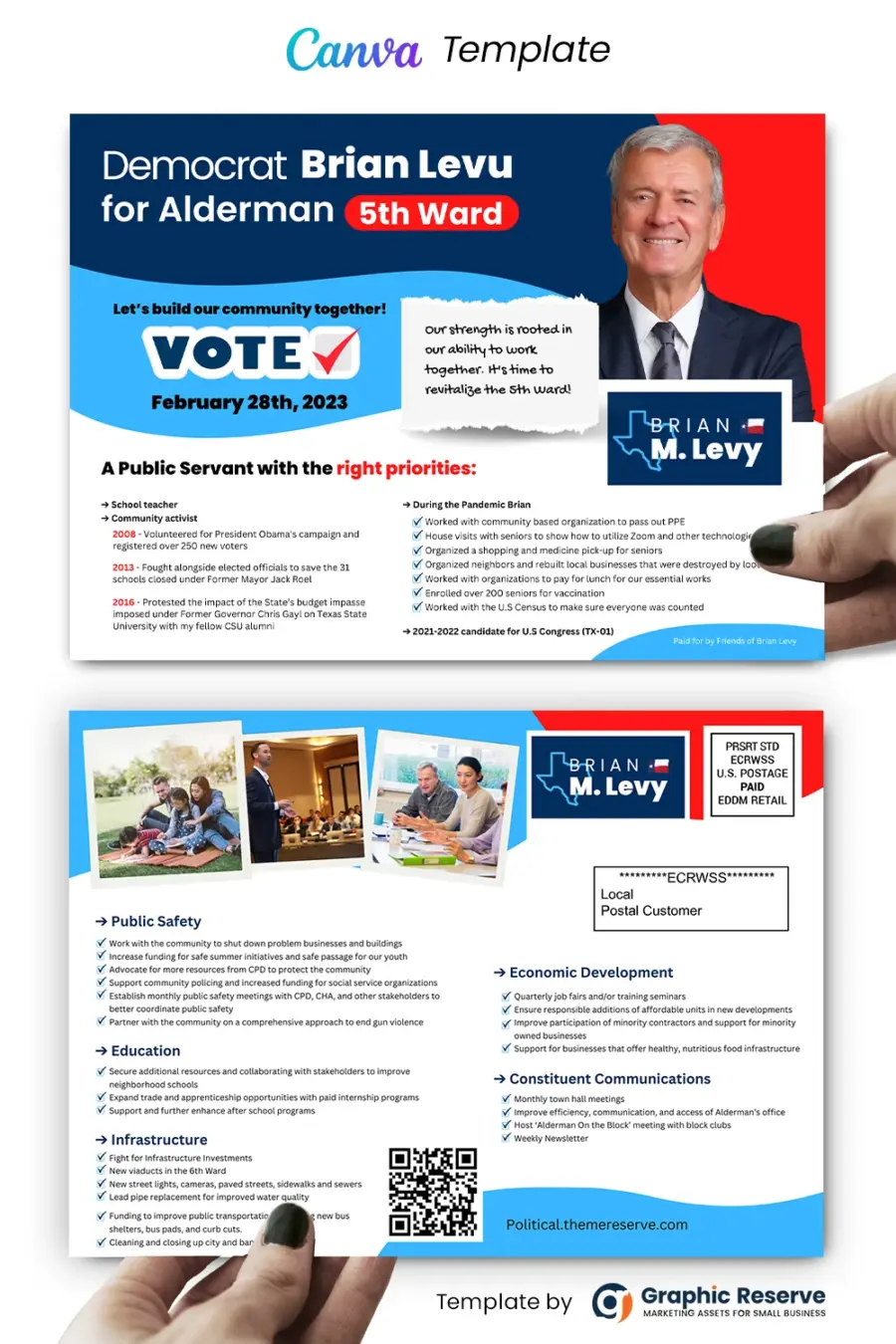 Political Postcard (Political Mailer Canva EDDM Template)