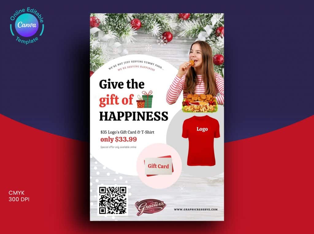 Restaurant Flyer for Christmas Holiday new year offer
