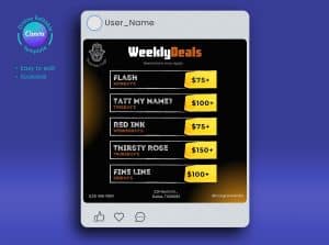 Tatto Shop Weekly Offer Social Media Post