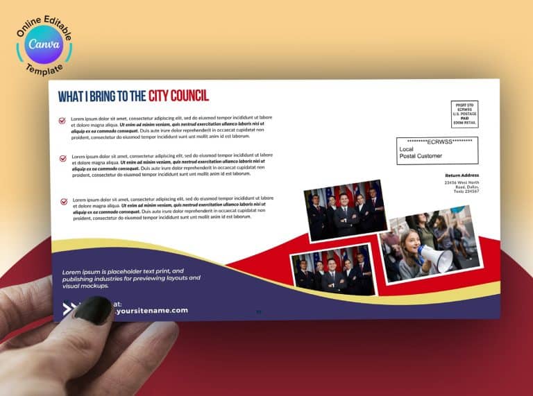 Political Mailer Template editable Canva format) Graphic Reserve