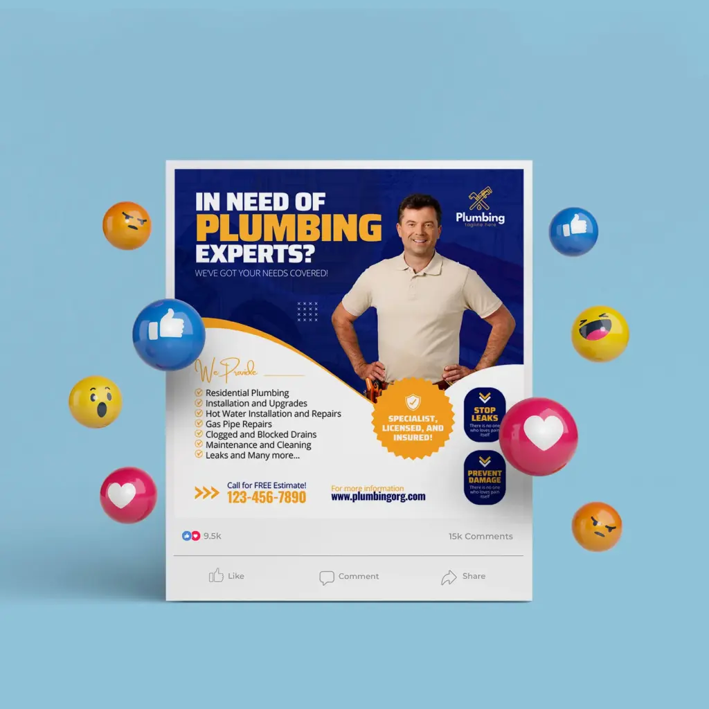 Attractive Facebook Cover Designs for Plumbing Companies