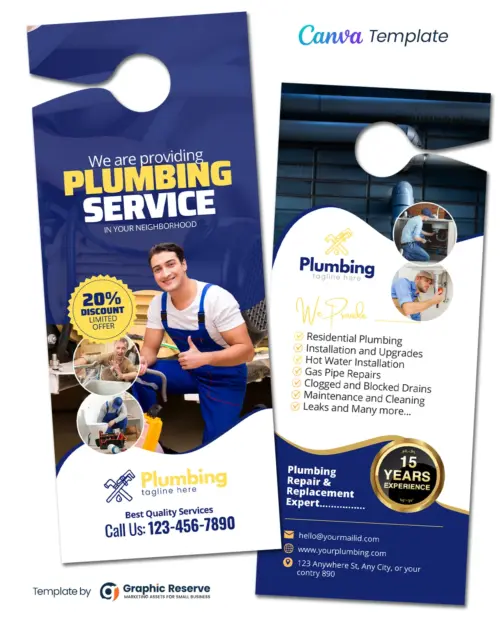 Professional Plumbing Door Hanger Template - Easy-to-Edit in Canva