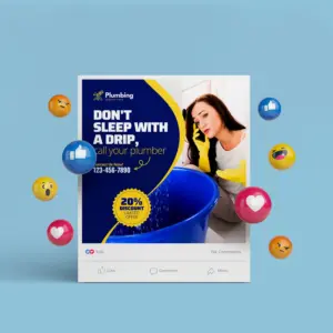 Customizable Canva Templates for Plumbing Services Ads