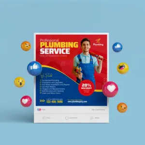 Editable Plumbing Ad Designs for Facebook and Instagram