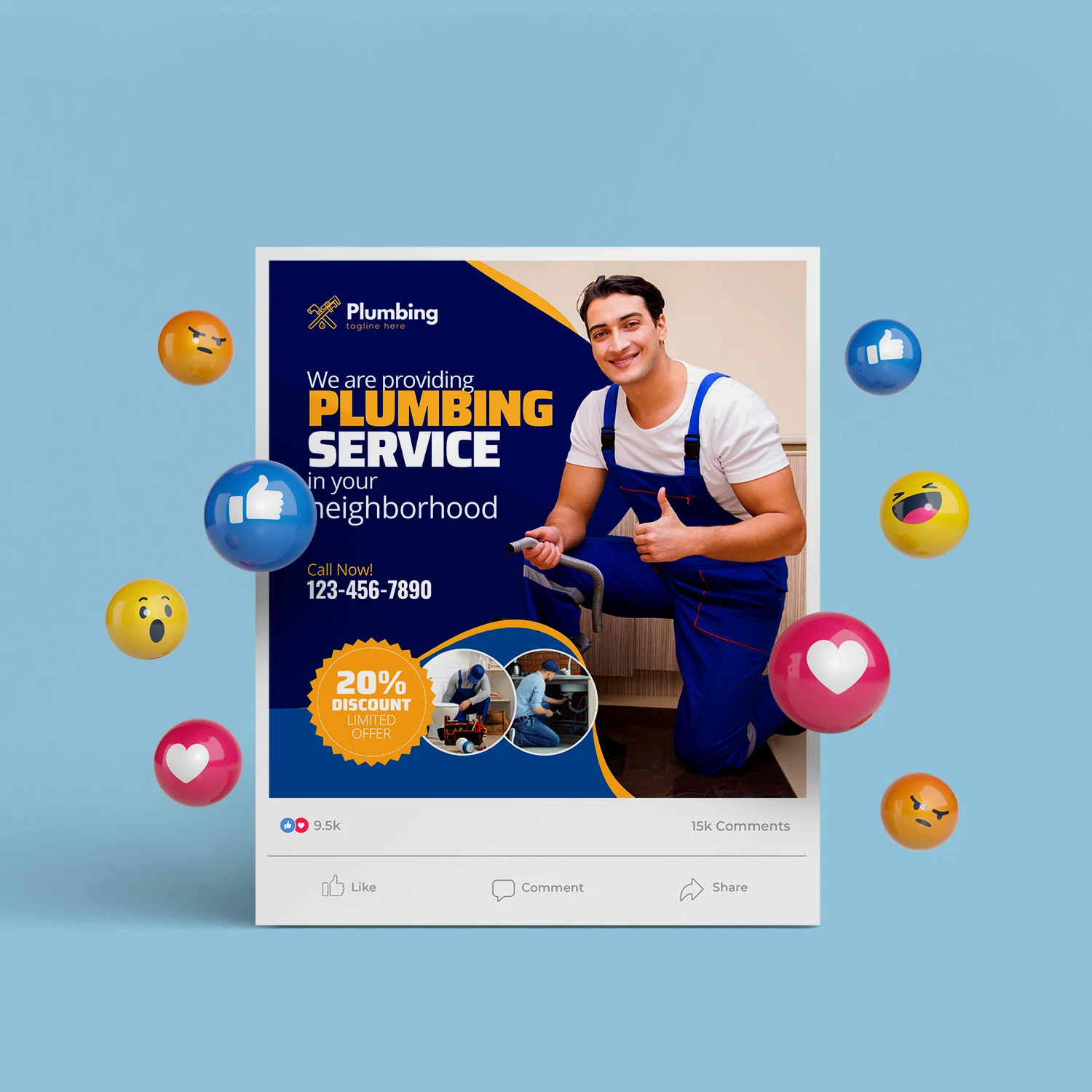 Expert Plumber Needs Instagram Post Design Canva