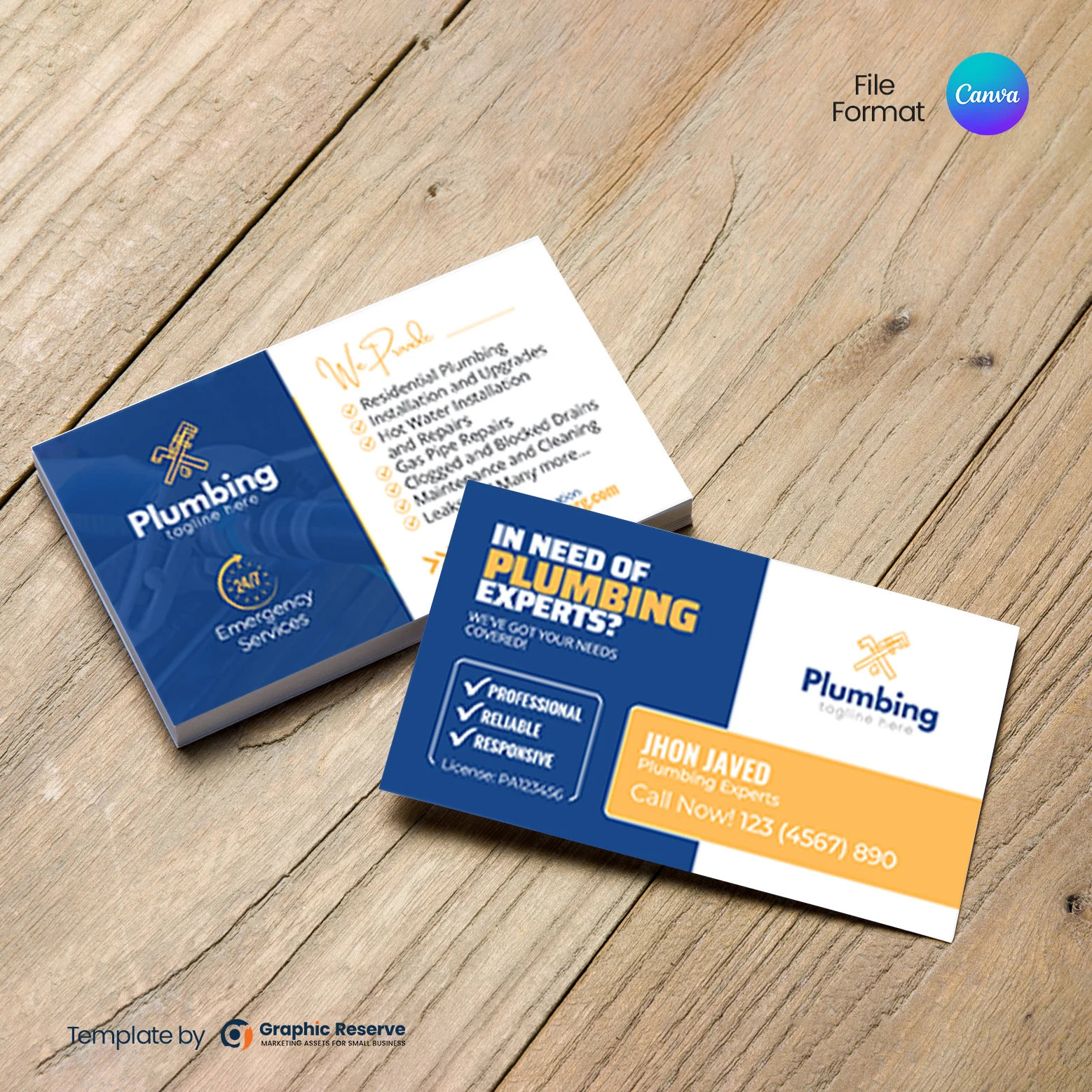 Plumber Business Card Templates - Editable Canva Design – Canva template
