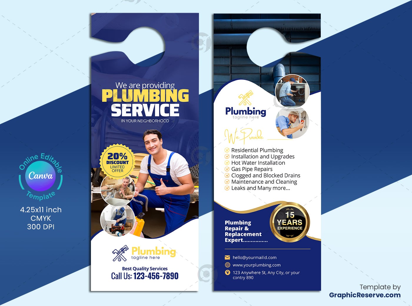 Plumbing Door Hanger (Canva Template)