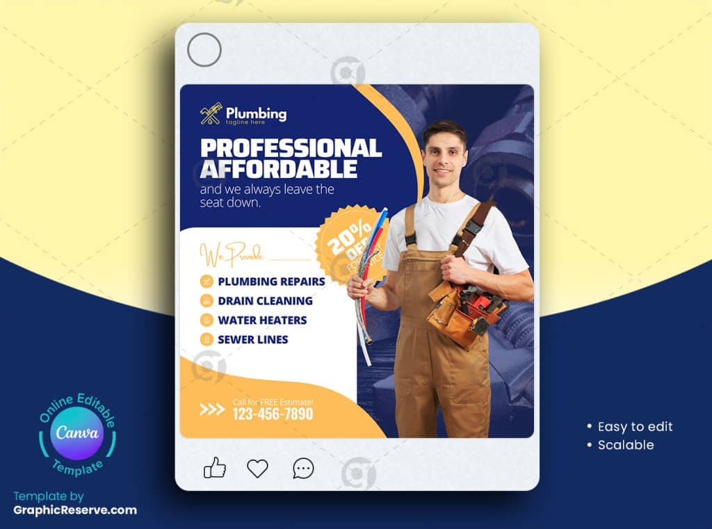 Plumbing Service Social Media Design 1