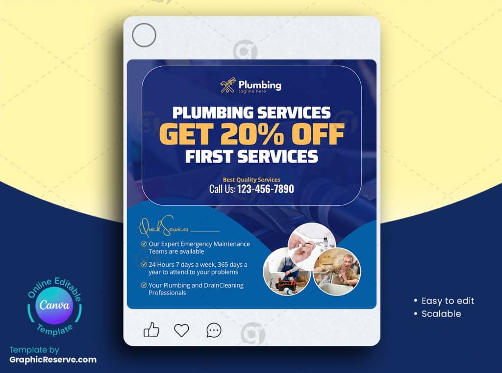 Plumbing Service Social Media Design 2