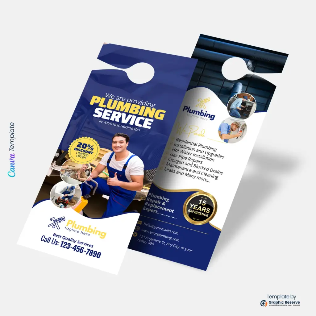 Plumbing Door Hanger Professional Canva Template