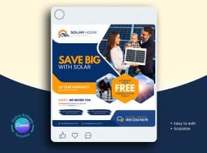 Save Big With Solar Social Media Post Banner