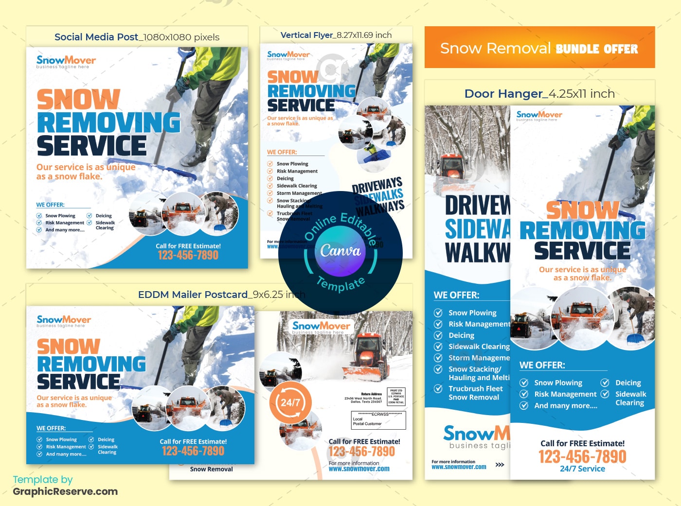 Snow Removal Marketing Material Bundle Design_v2 - Graphic Reserve