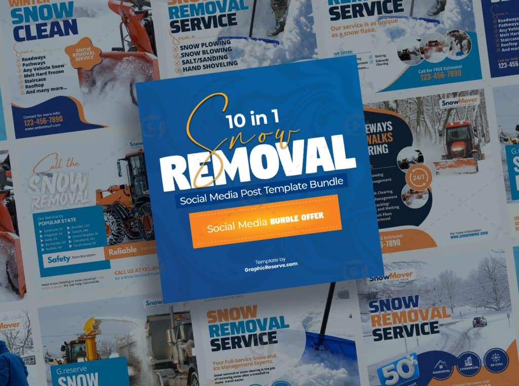 Snow Removal Social Media Post Template Bundle 2