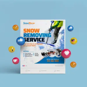 Snow Removing Instagram Post Design Canva Template