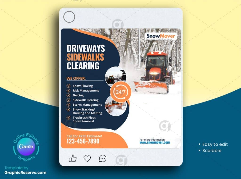 Snow Removing Service Social Media Post