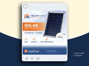 Solar Energy Panels Product Marketing Social Media Post