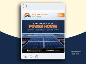 Solar Energy Panels Social Media Post Design