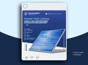Solar Product Marketing Social Media Post Design
