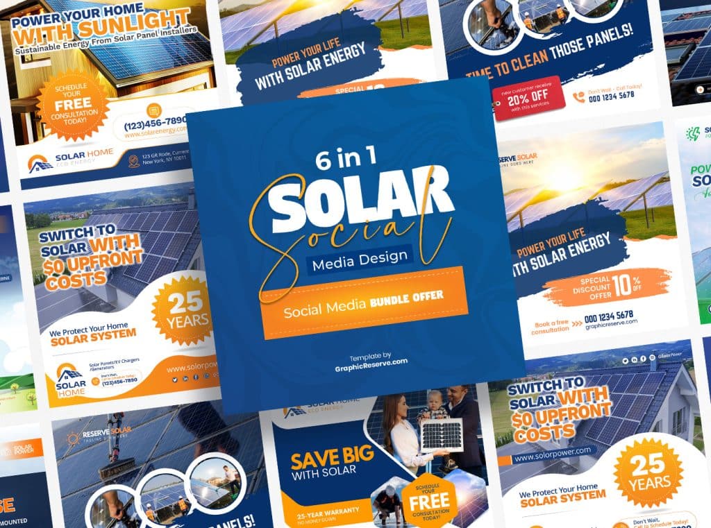 Solar Social Media Post Template Bundle v3