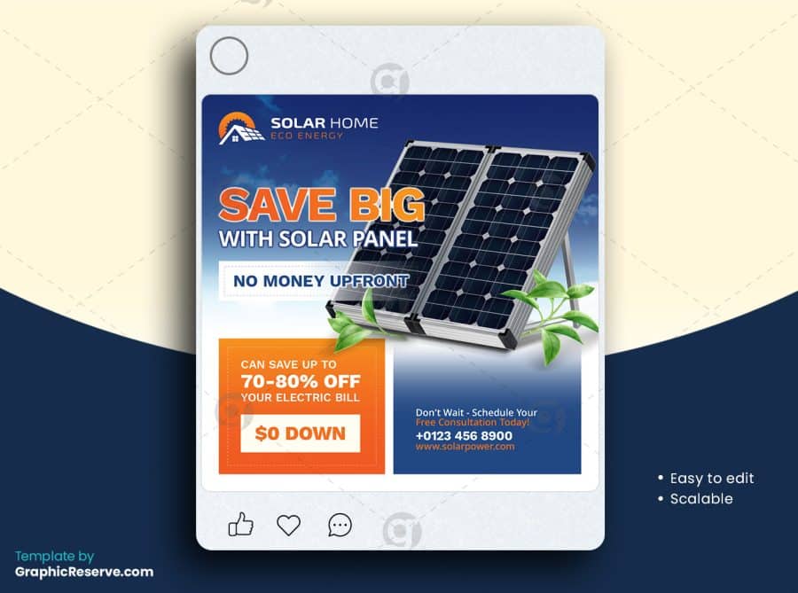 Solar Social Media Post Template v10