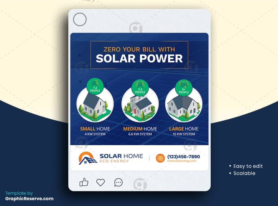 Solar Social Media Post Template v15