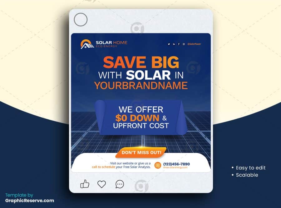 Solar Social Media Post Template v17