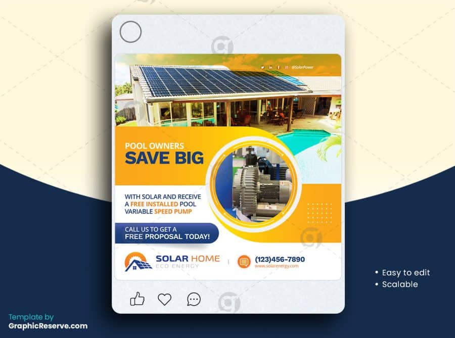 Solar Social Media Post Template v19