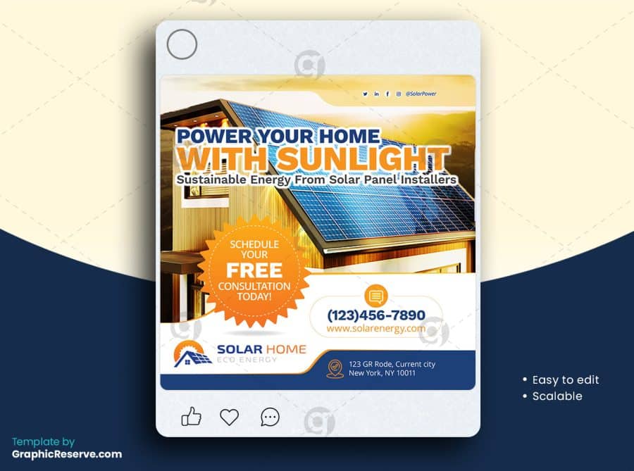 Solar Social Media Post Template v21