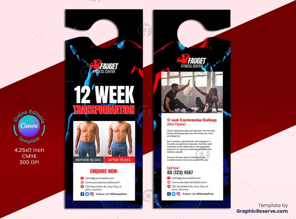 Body Transformation Door Hanger