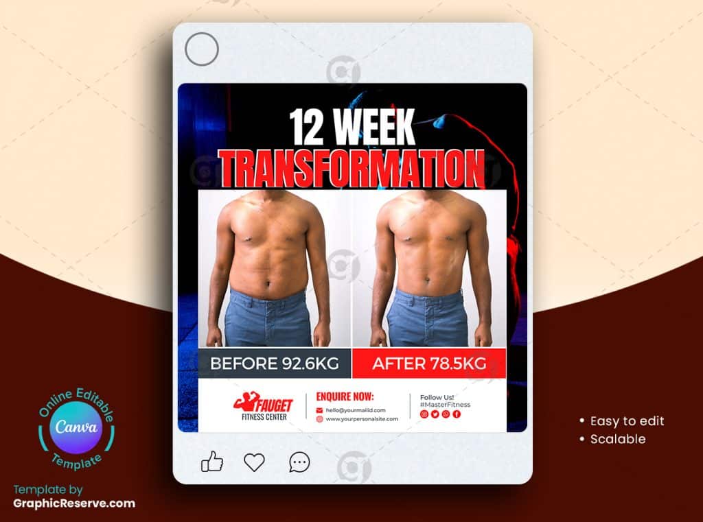 Body Transformation Instagram Post